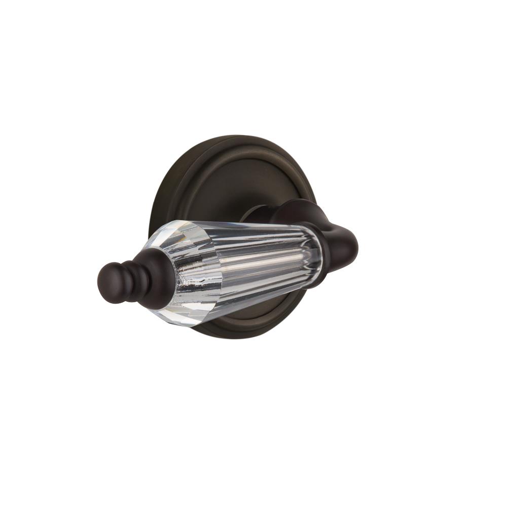 Nostalgic Warehouse CLAPRL Single Dummy Knob Without Keyhole Classic RoKnobte with Parlour Lever in Oil-Rubbed Bronze
